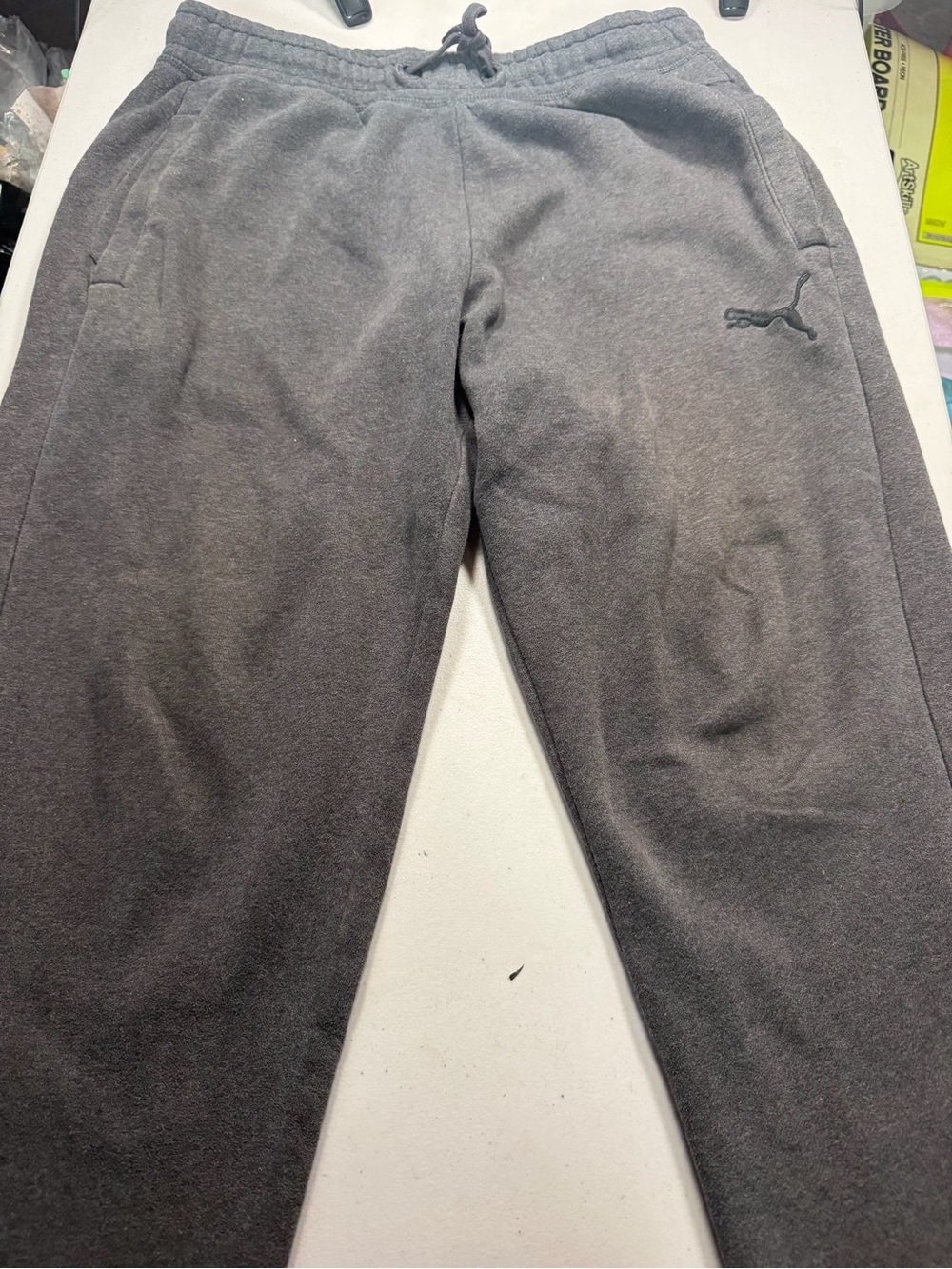 Puma fleece men’s sweat pants charcoal gray medium .